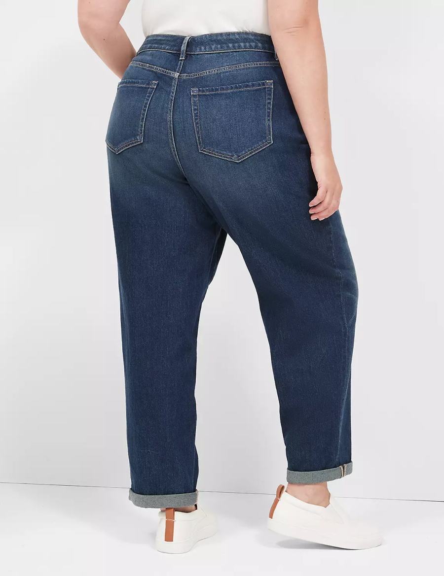Lane Bryant Boyfriend Fit Jeans Donna Blu Scuro | PFF4250HE