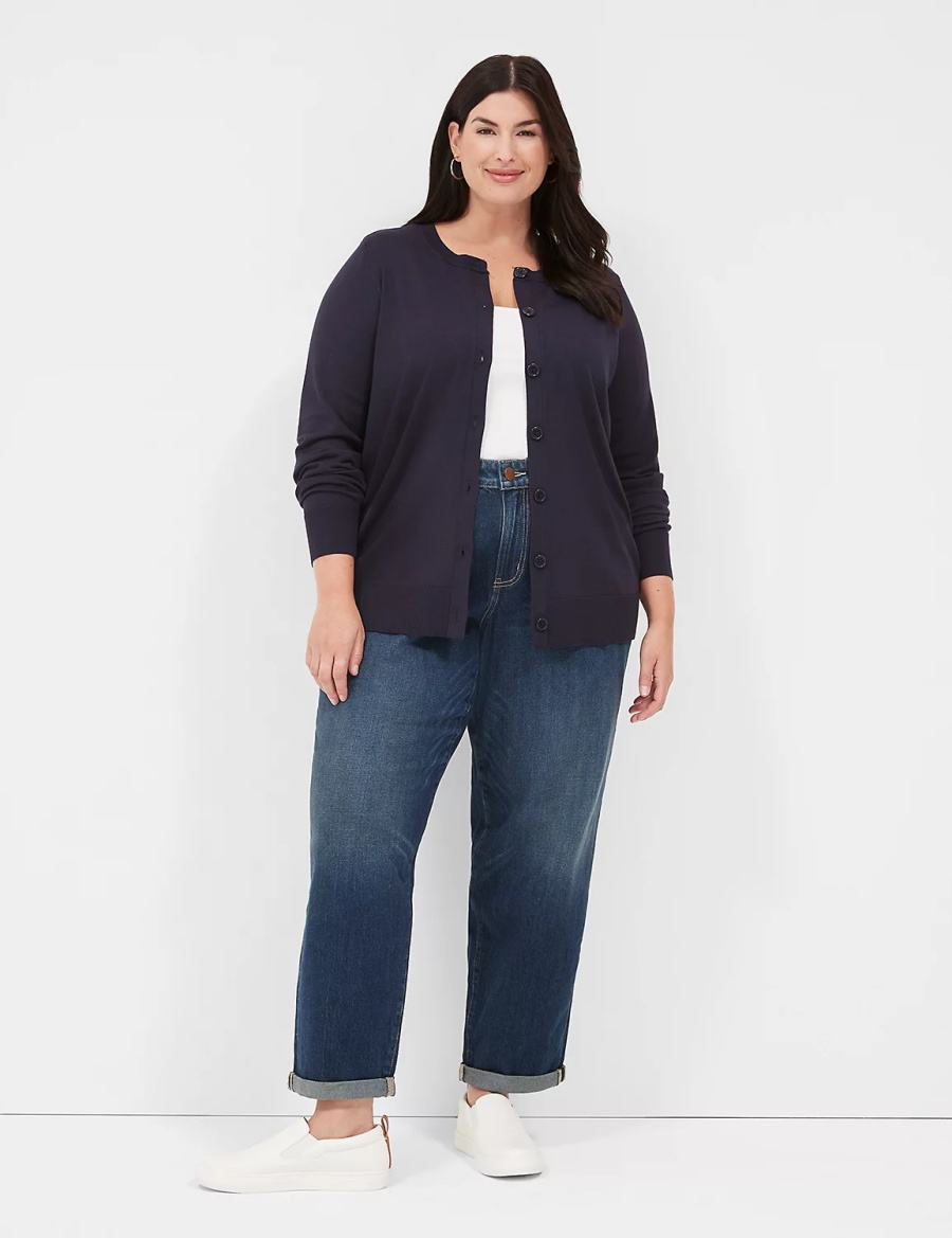 Lane Bryant Boyfriend Fit Jeans Donna Blu Scuro | PFF4250HE